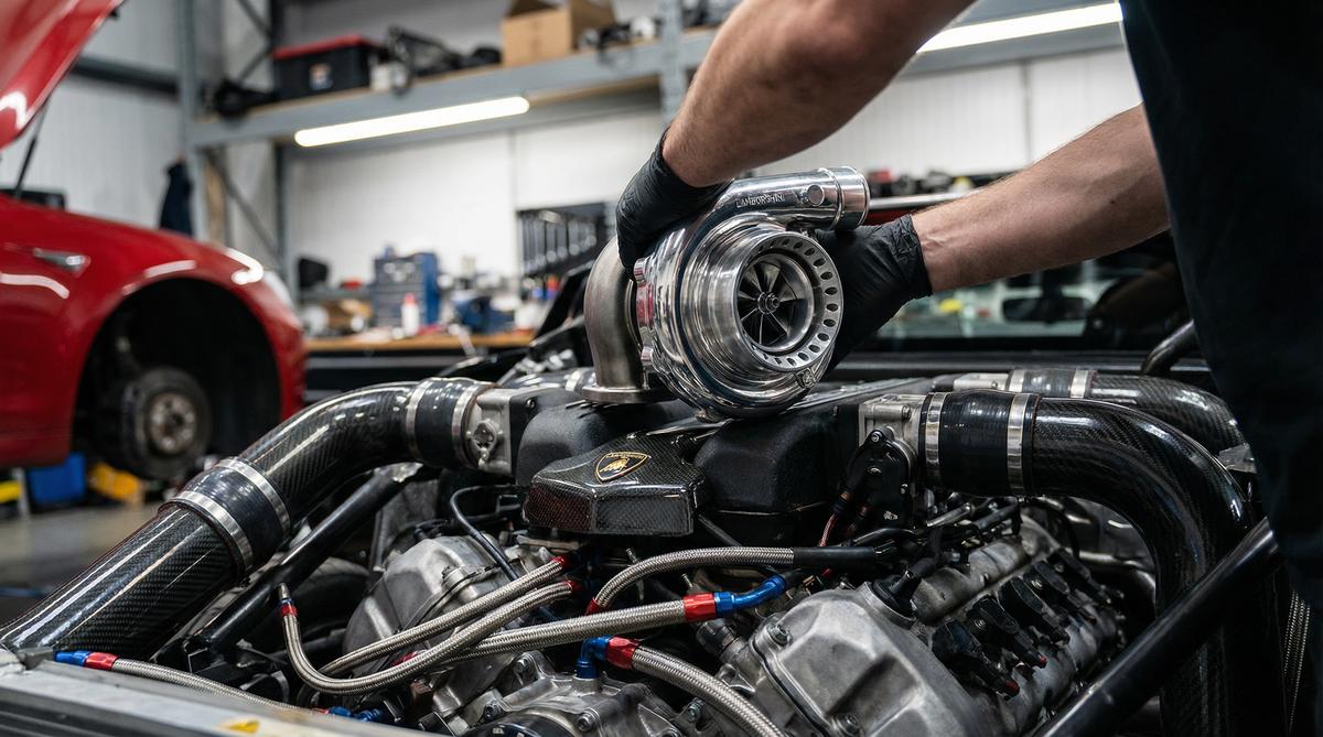 搜同网汽车改装视频-V12引擎涡轮增压改装
