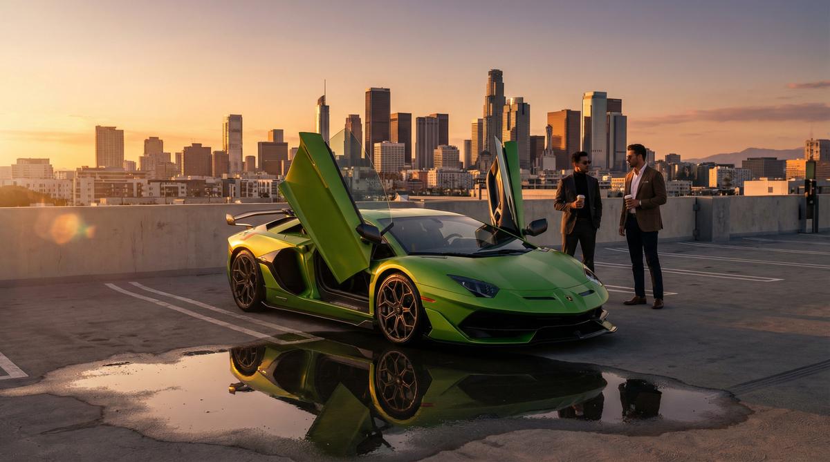 搜同网汽车改装视频-城市天台超跑改装展示